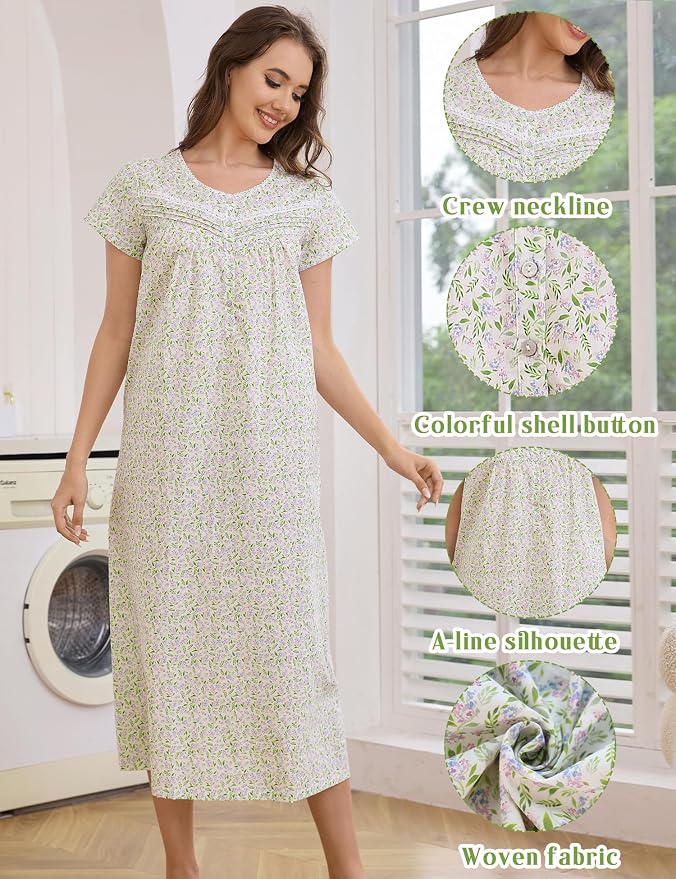 Woven-100% Cotton Pink Purple Flowers