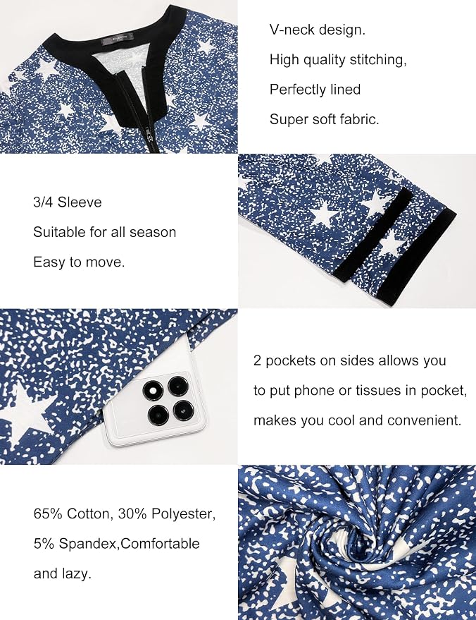 Blue/Star Pattarn on Blue-long