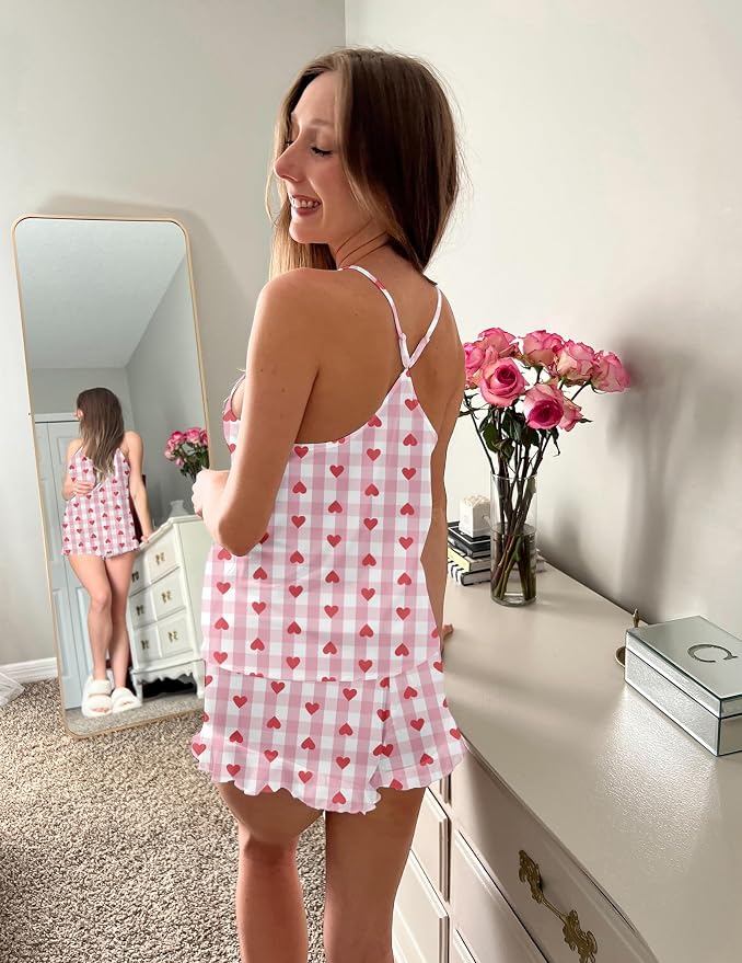 Pink Plaid Heart