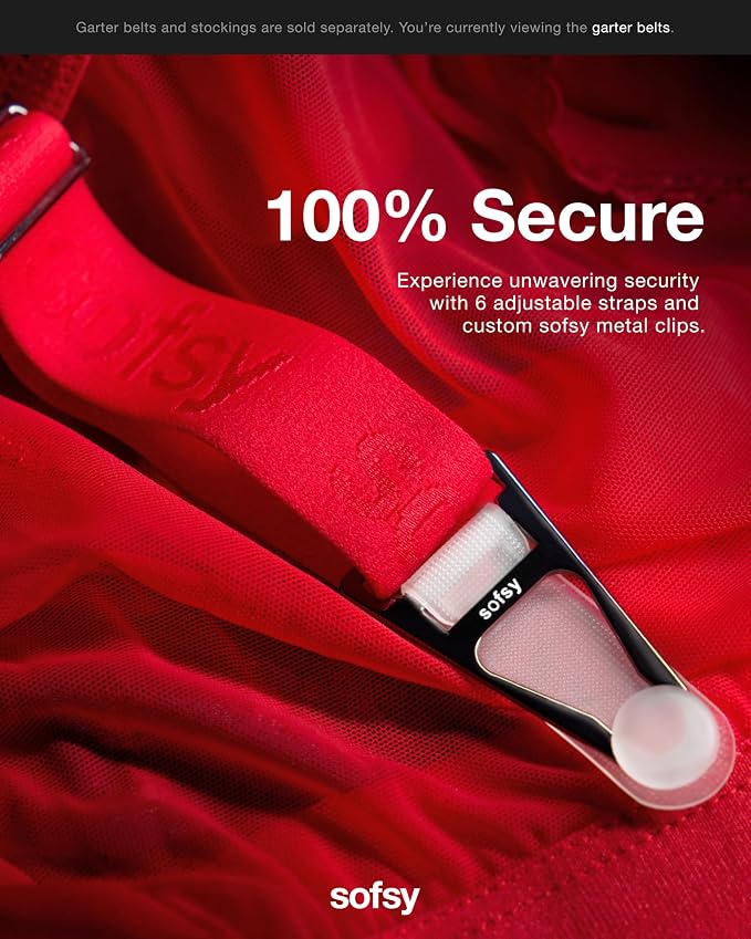 A04 | 1 Pair - Garter Belt | Lust Red