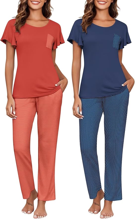 Red Stripes+blue Polka Dots