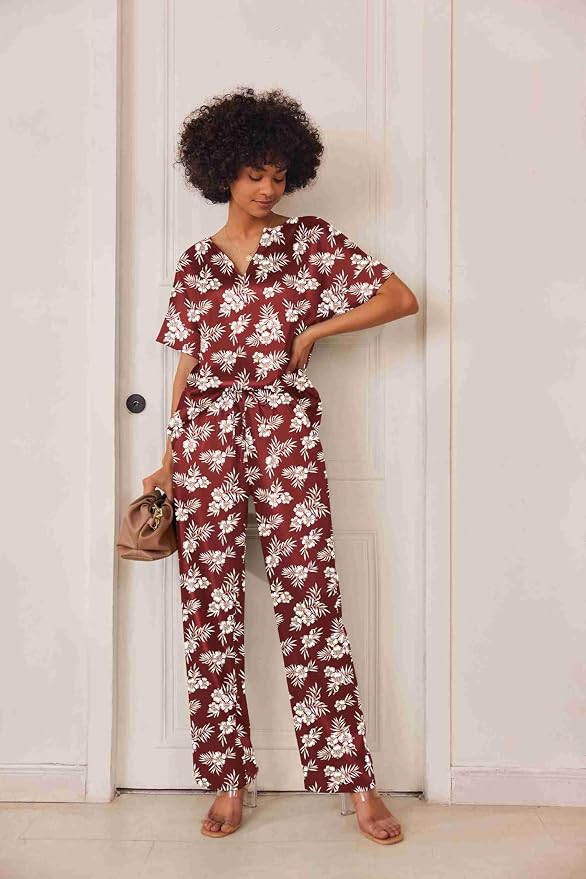 Floral Wine Red