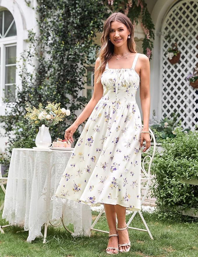 Beige Purple Floral
