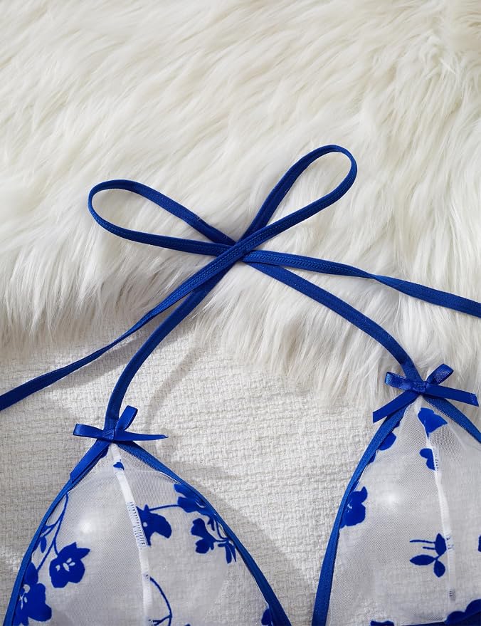 Tie-strap Blue Flowers