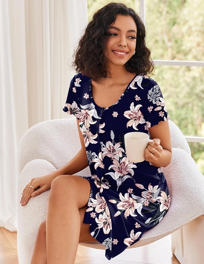 Navy,white Flower,navy Flower