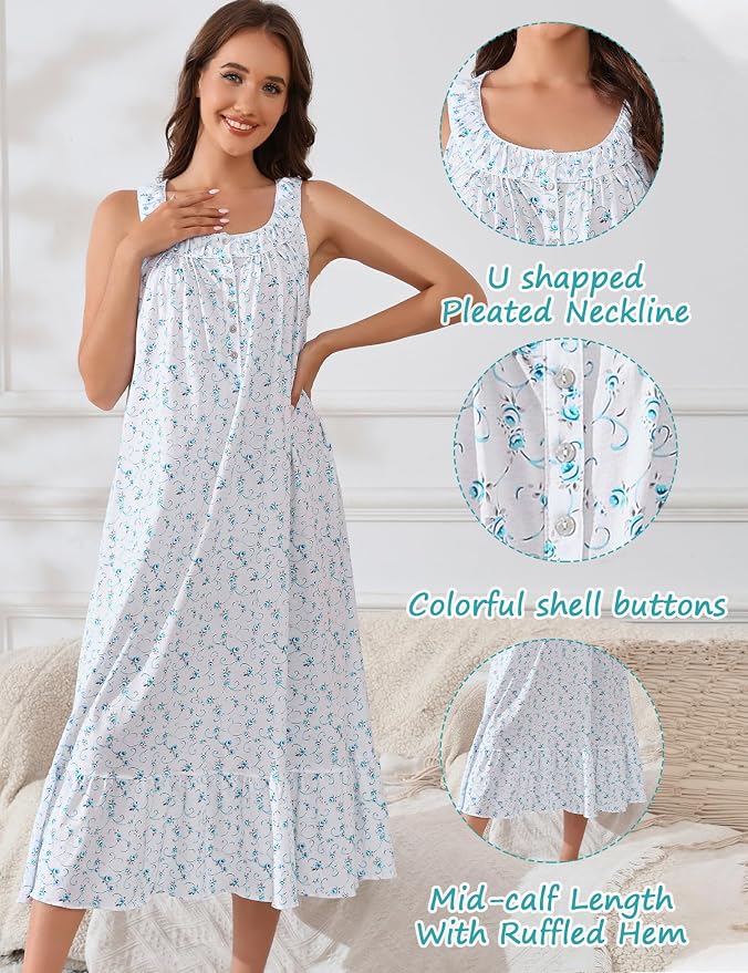 100% Cotton White Background Gradient Blue Flower119