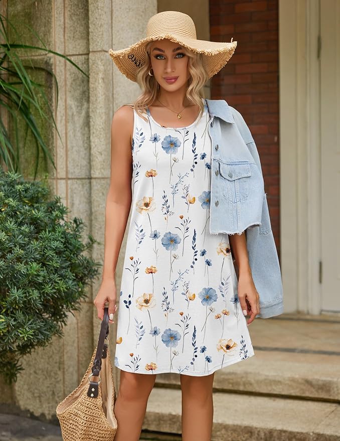 Green White Florals/White Blue & Orange Florals