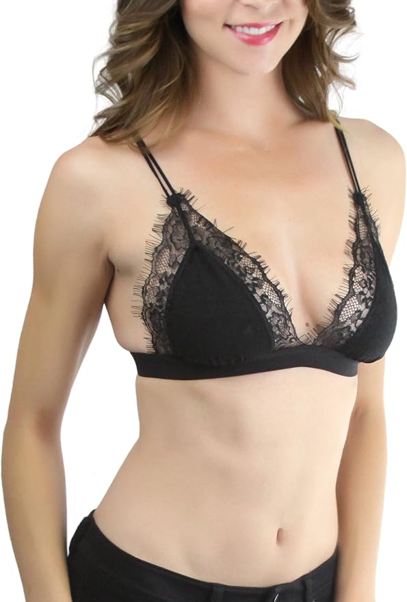 Sheer Outer Lace Trim Skinny - Black