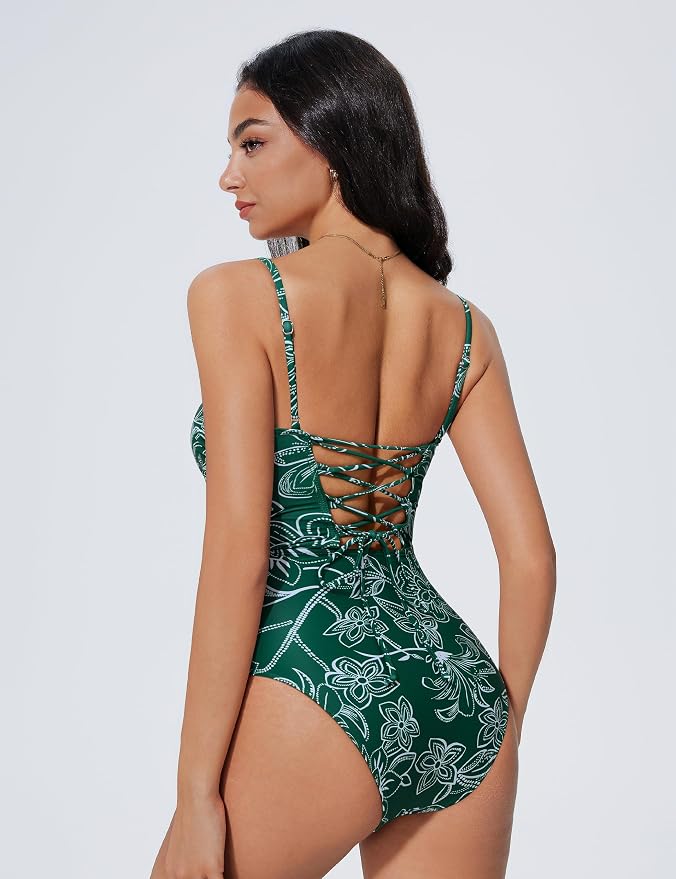 Green White Floral