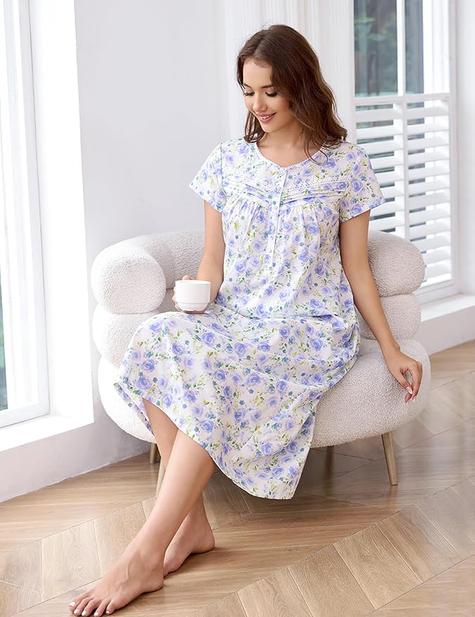 Woven-100% Cotton White Background, Deep Blue Rose