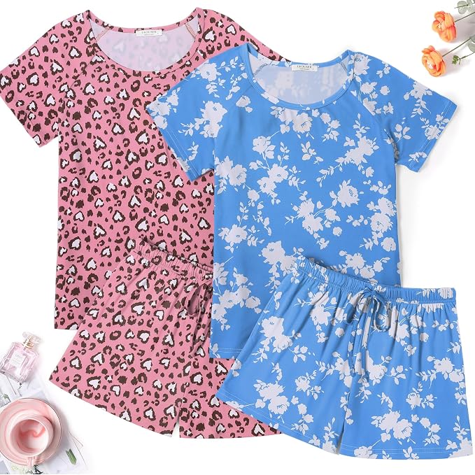 Pink Leopard/Blue Floral