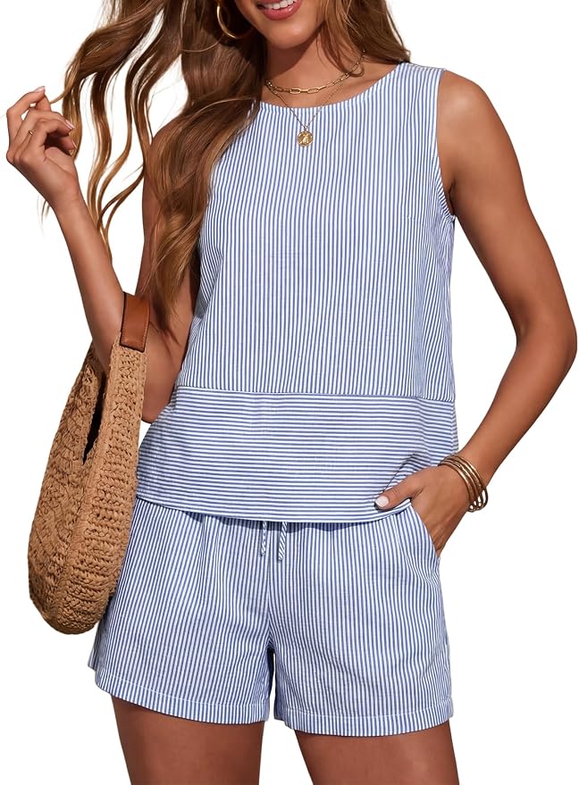 Navy White Striped