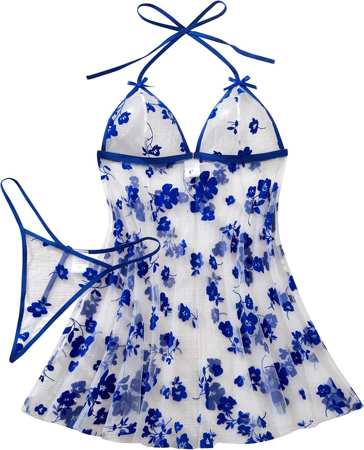 Tie-strap Blue Flowers