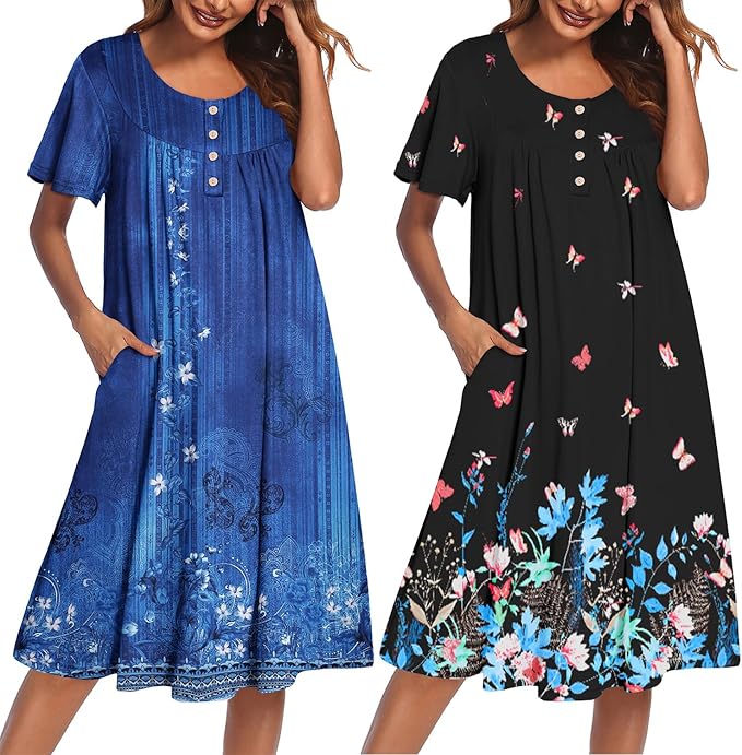 Butterfly Black/Ethnic Print Blue