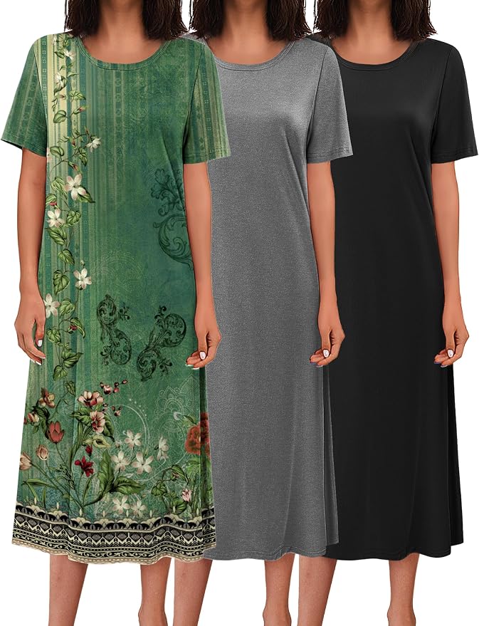 Black,grey,green Floral