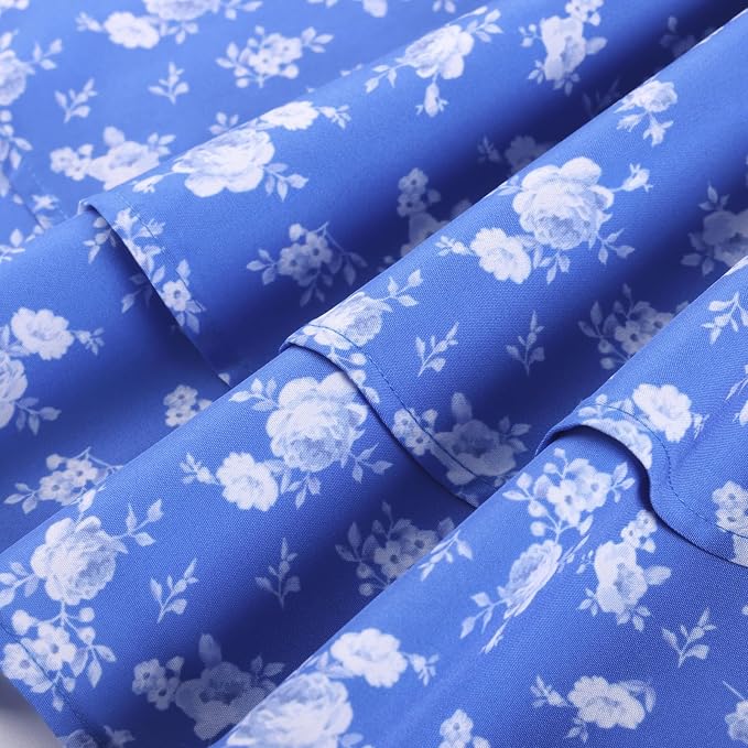 Royal Blue White Floral