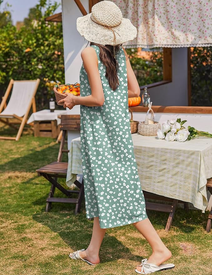 Green White Florals