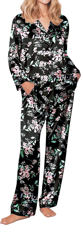 Black With Pink Flowers