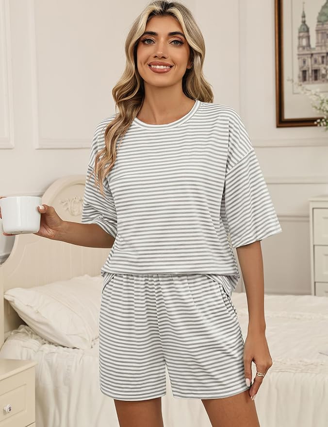 White Grey Striped