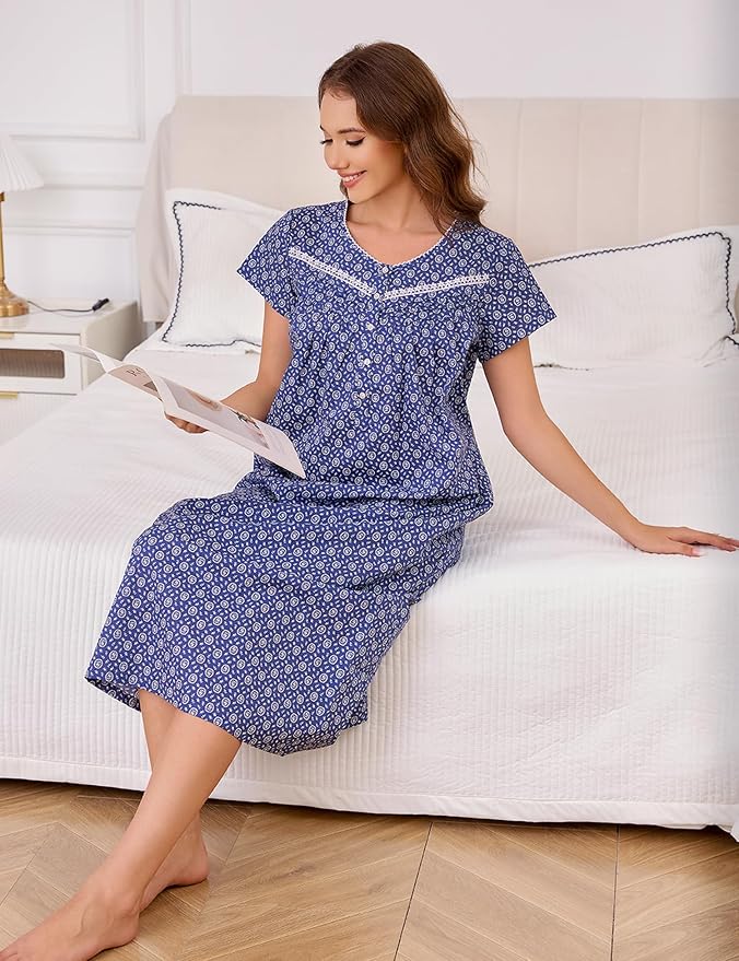 Woven-100% Cotton Polka Dots of Blue Background