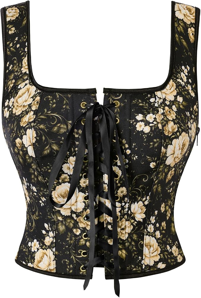 Black Antique-gold Floral
