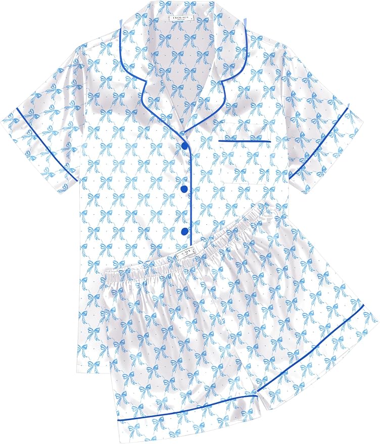 D-bow Knot White Blue