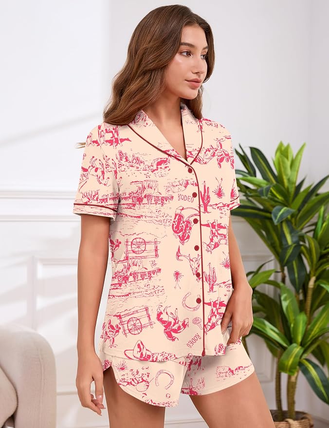 Apricot Pink Cow Print
