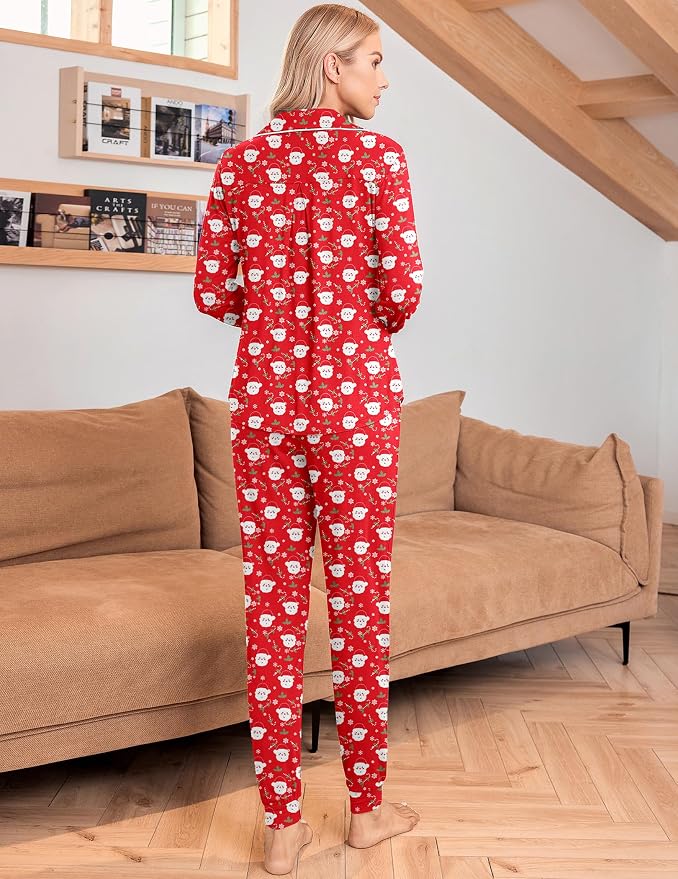 Christmas Red With Santa Pattern