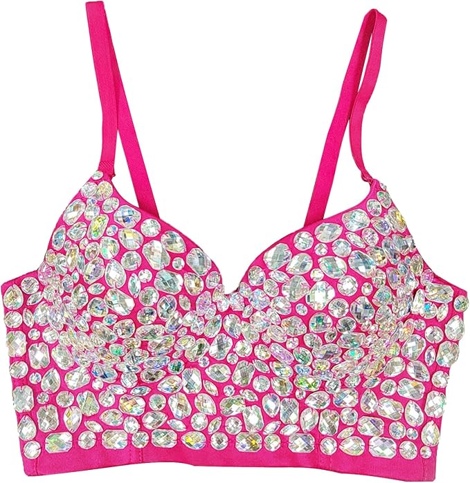 Rhinestone Diamond Bra Rose