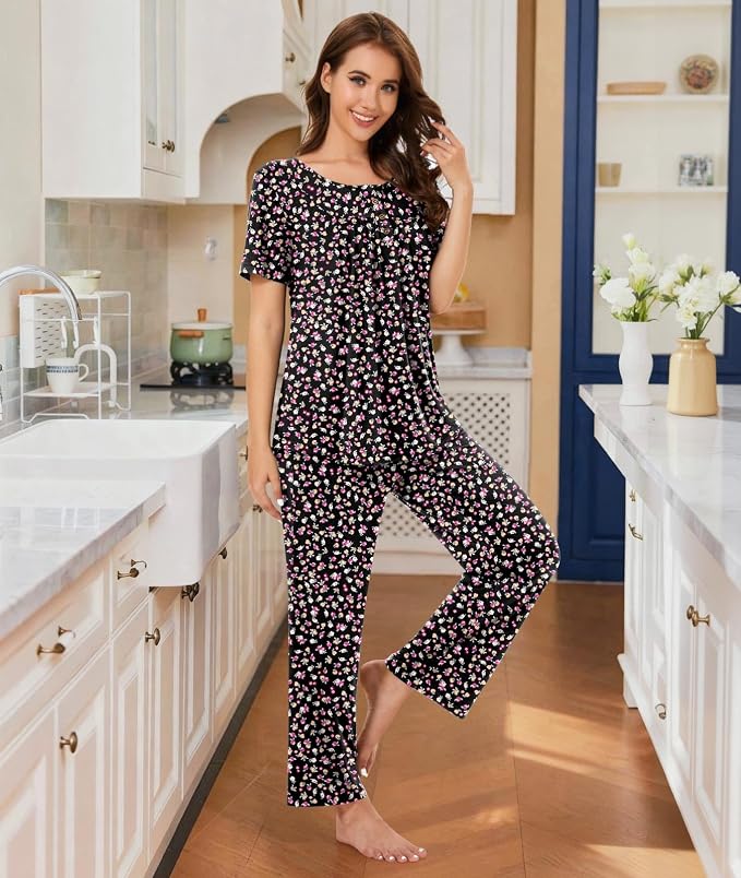 Short Little Flower Black