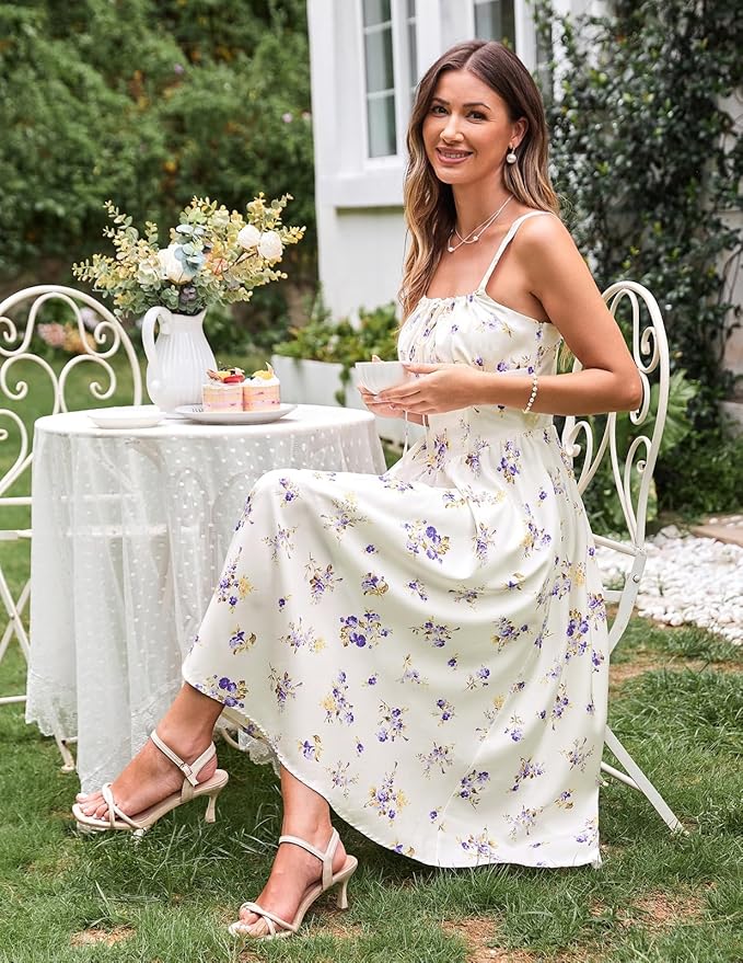 Beige Purple Floral