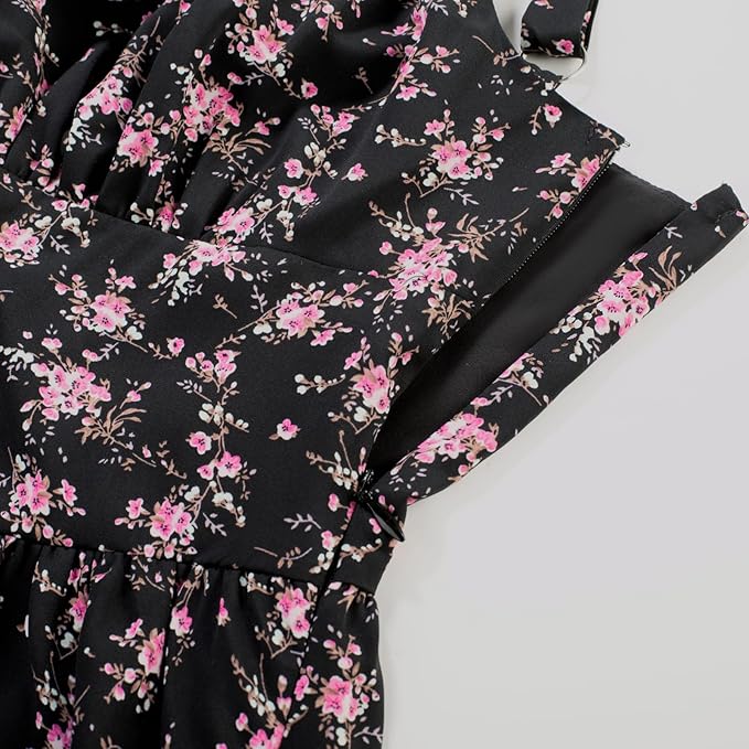 Black Brown Orange Floral