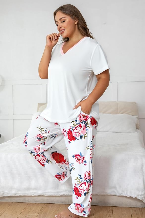 White Red Floral