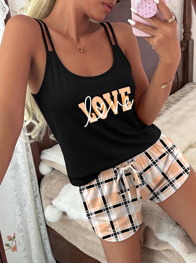 Orange Love Plaid