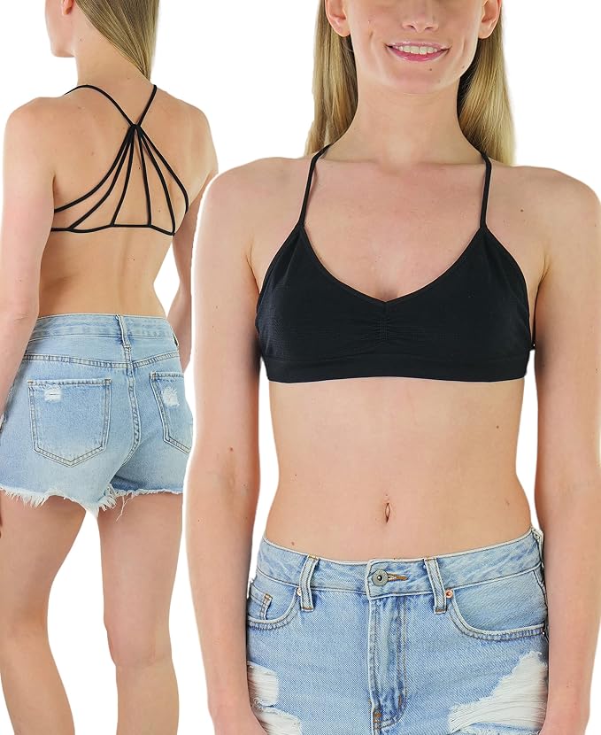 Strappy Back V-neck - Black