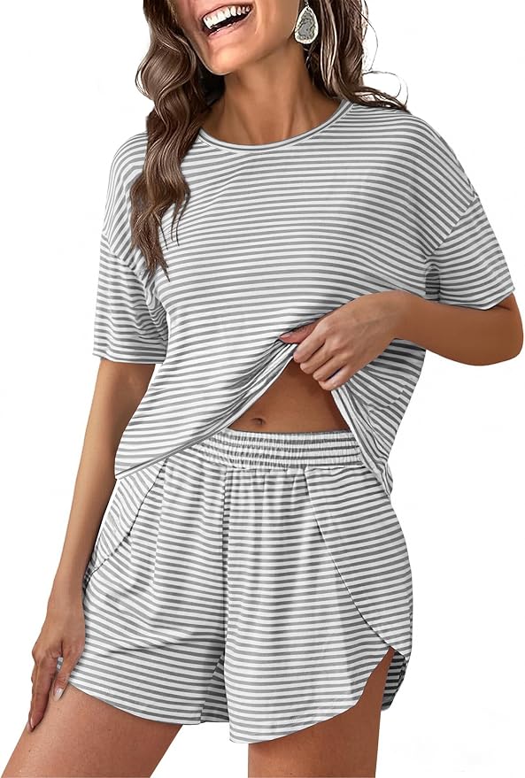 Grey White Striped