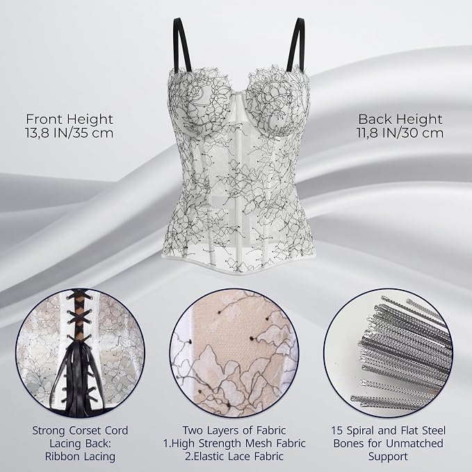 White Lace Flowers - Measure Your Body & Use the Size Chart!
