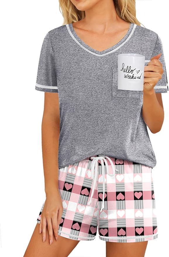 Pink Heart Plaid