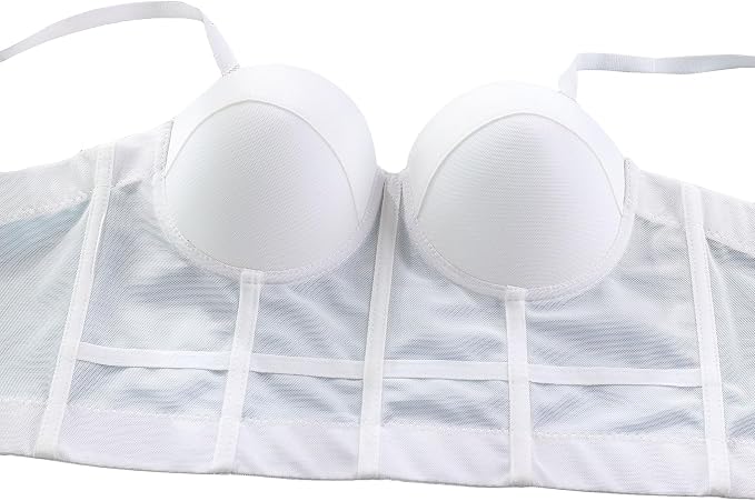 Mesh Breath Crop Top White