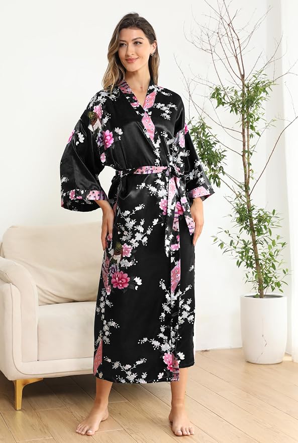 Peacock Floral Black