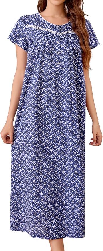 Woven-100% Cotton Polka Dots of Blue Background