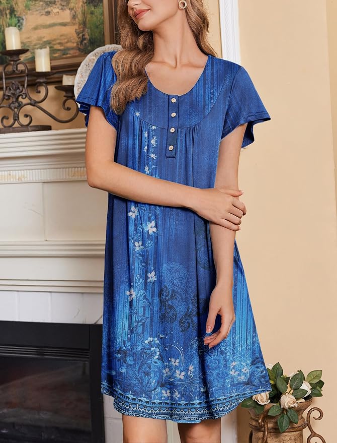Butterfly Black/Ethnic Print Blue