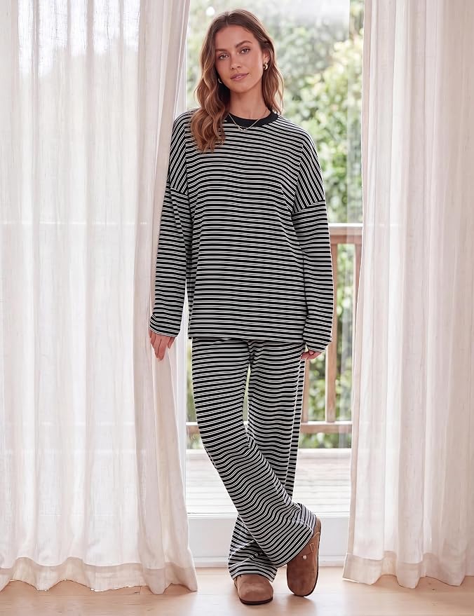 Wide Thin Stripe-black White