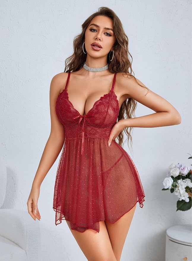 Wine Red Polka Dots