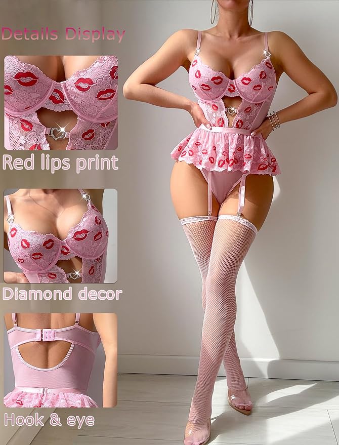 Pink Lip Print
