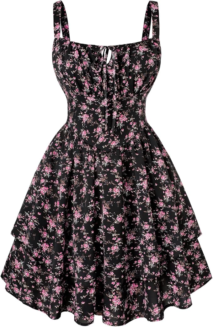 Black Brown Orange Floral