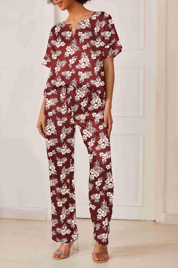 Floral Wine Red