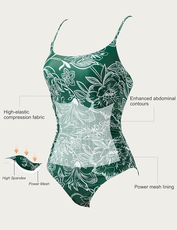 Green White Floral