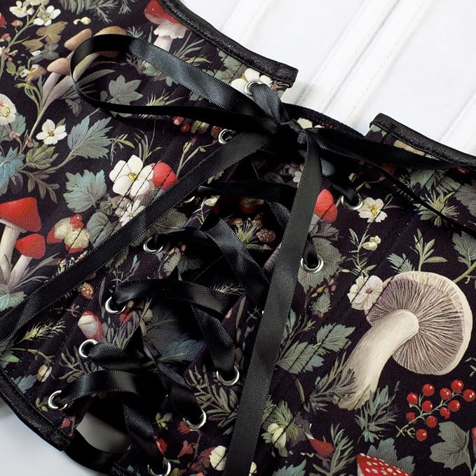 Black Green-red Floral