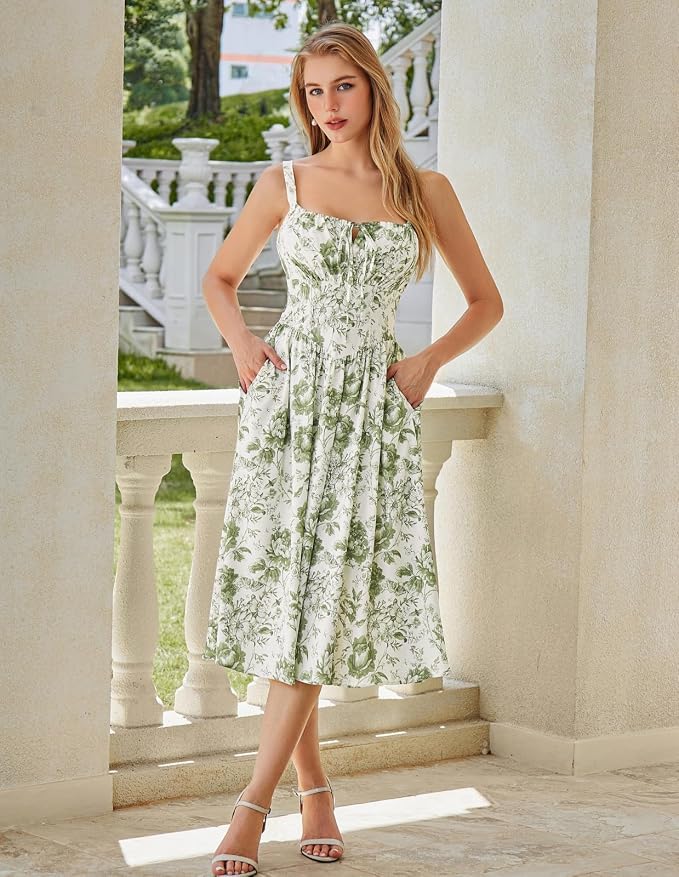 White Green Big Floral